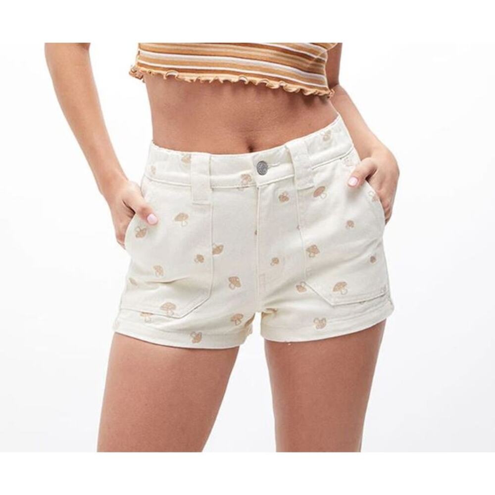 PacSun Mushroom Embroidered Shorts - Size Small - NWT cottagecore whimsy